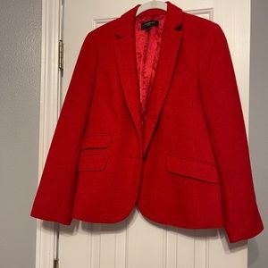 Talbots, 12 petite, red, wool/polyester blazer